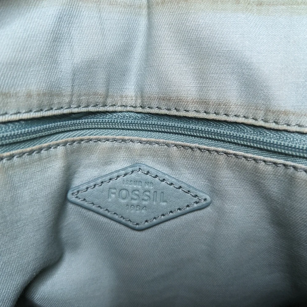 Fossil Claire Aqua Teal Leather Backpack - Picture 14 of 14